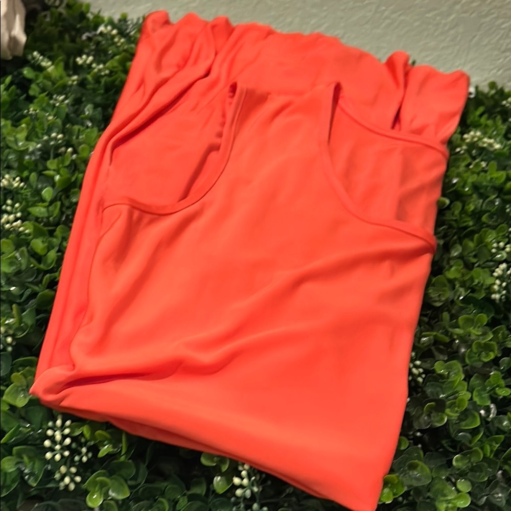 West Loop Orange Pleated Sundress - Picture 7 of 7